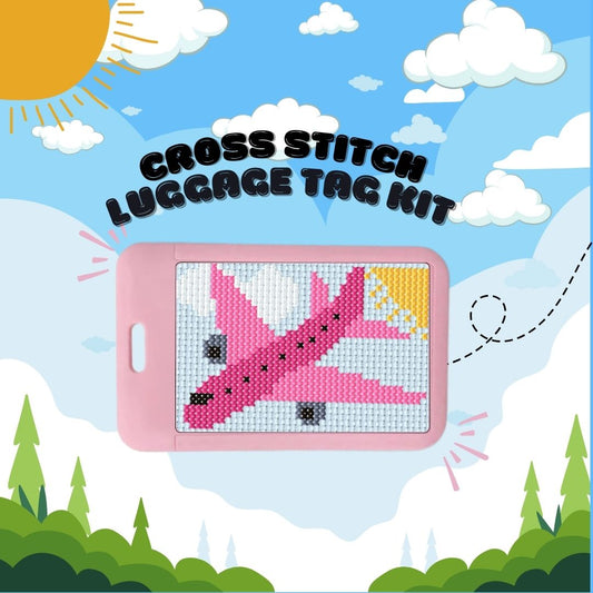 Pink Airplane Cross Stitch Kit