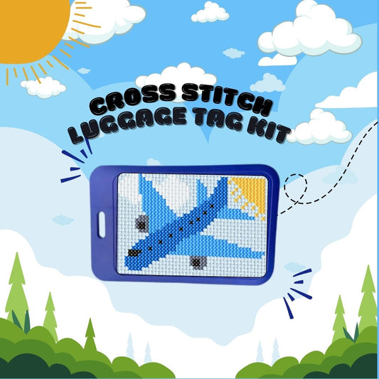 Blue Airplane Cross Stitch Kit