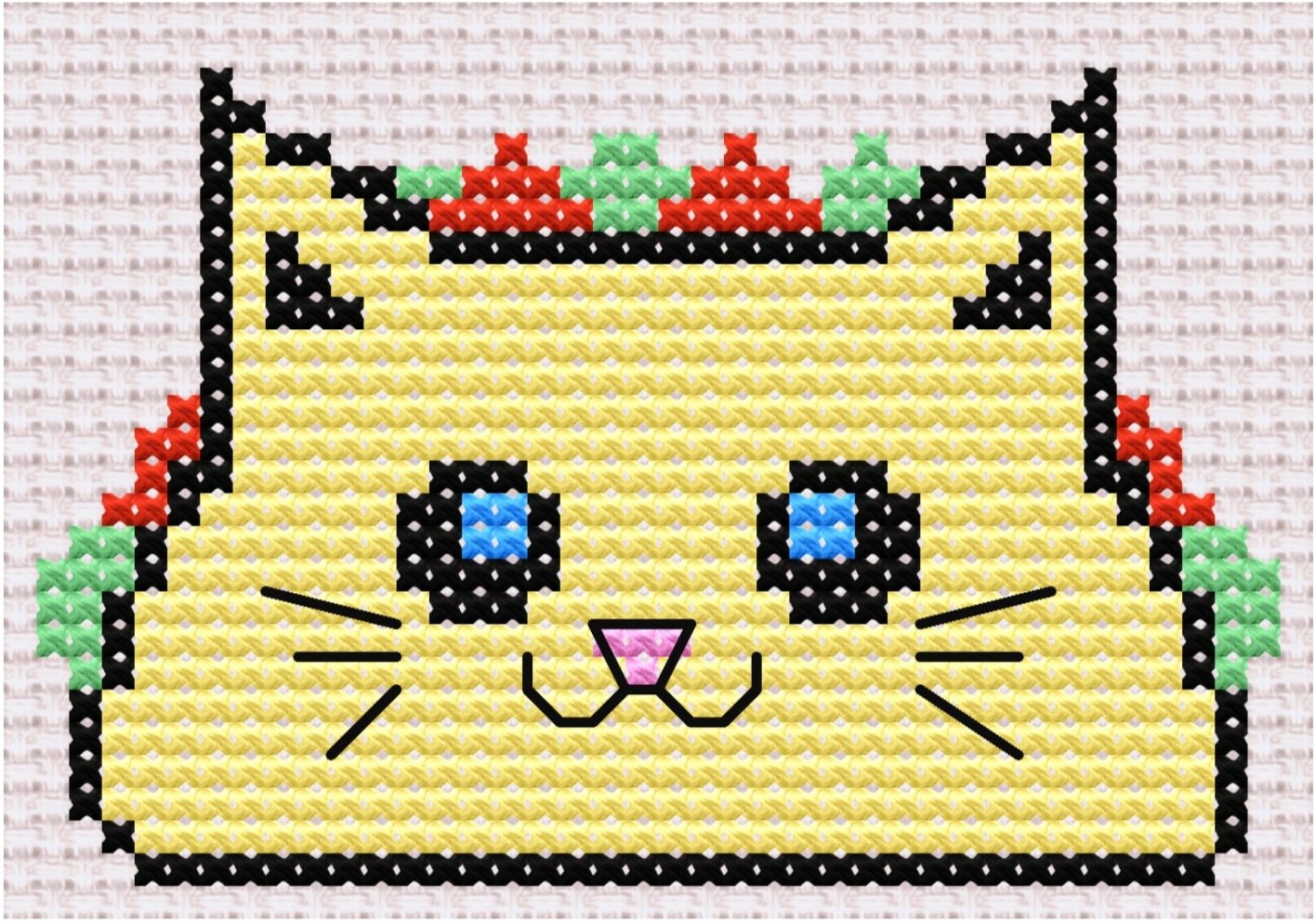 Taco Cat PDF Pattern on 14ct Fabric